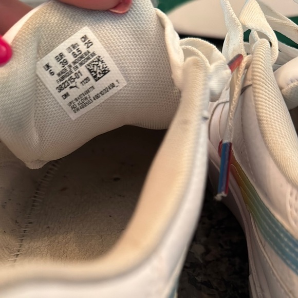 Puma call star rainbow White and Rainbow Sneakers with Platform Sole EUC 8.5 - Picture 10 of 14